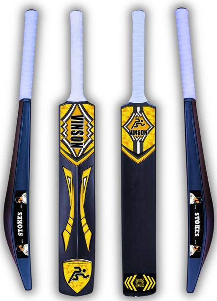 Vinsonsports VINSON Stokes Edition Full Size Hard Plastic Cricket Bat 34x4 Big Edge 850gm PVC/Plastic Cricket  Bat For 15+ Yrs