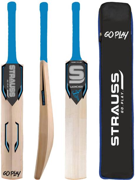 Strauss Slogger Cricket Bat with Grip for Gully Cricket & Tournaments ,Tennis Ball Bat Kashmir Willow Cricket  Bat For 15+ Yrs