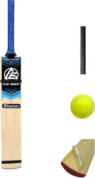 ARADHYA ENTERPRISES 4 SCOOP BAT BL;UE BA SURVAC CANE HANDLE) WITH GRIP BALL AND 1 FIBER SHEET Kashmir Willow Cricket  Bat