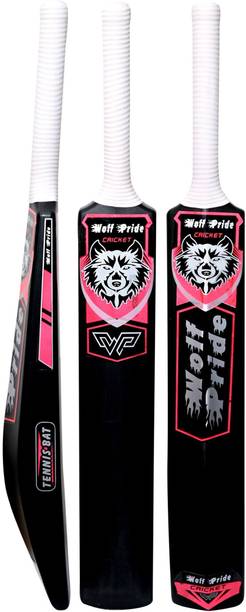 WOLF PRIDE Pink & White Grip PVC/Plastic Full Size Cricket Bat Size - (34"X 4.5”) PVC/Plastic Cricket  Bat For 15+ Yrs