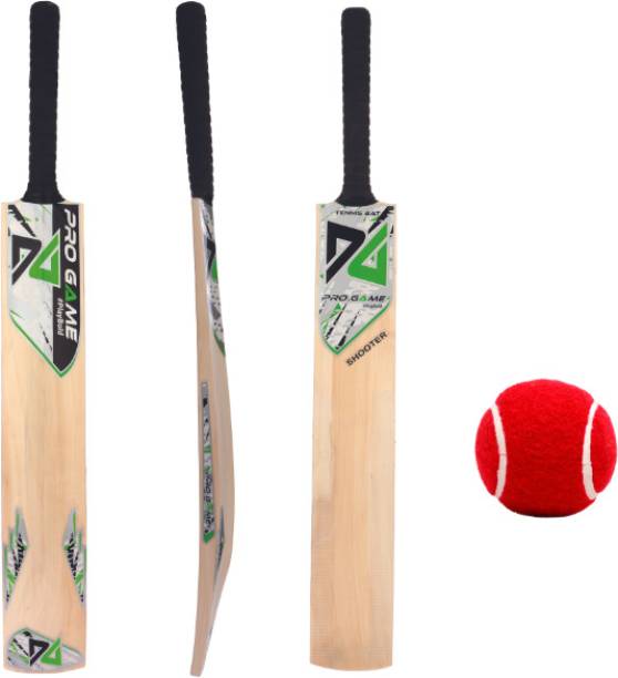Pro Game Shooter Scoop Super Light Bat With 1 Red Tennis Ball (900-1100 gm,34-35 inch) Kashmir Willow Cricket  Bat