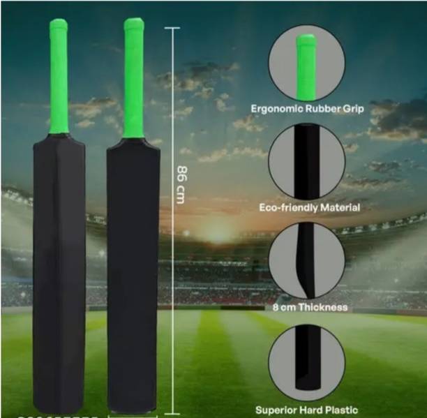Invix PLASTIC FULL SIZE 8 NO. BLACK CRICKET BAT CRICK...