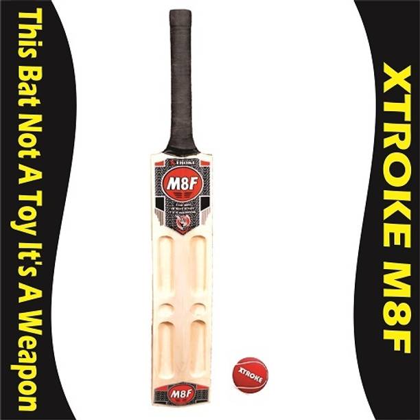 XTROKE The M8F Scoop Design Popular Willow Cricket Bat With Red Tennis Ball Poplar Willow Cricket  Bat For 15+ Yrs
