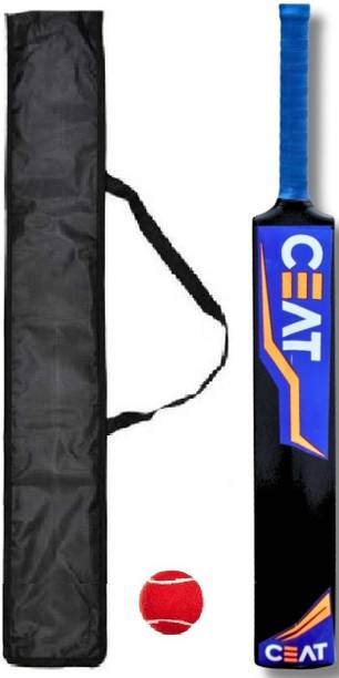XTROKE Hard Plastic Cricket Bat With Ball & Bat Cover Poplar Willow Cricket  Bat For 15+ Yrs