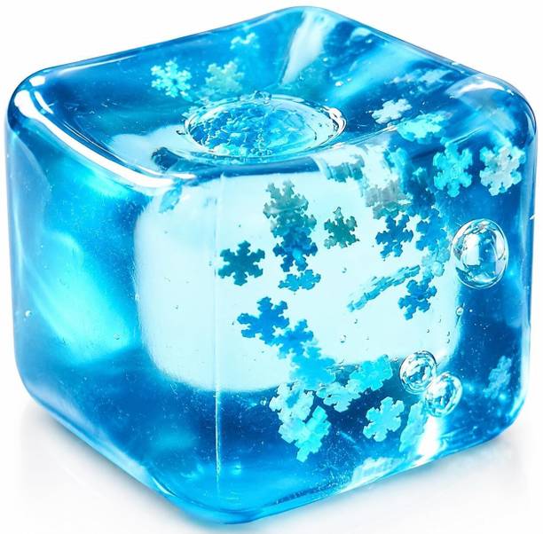 JYANAV Ice Cube Squishy Stress Ball, Slow-Rising Silicone Fidget Toy  - 8 cm