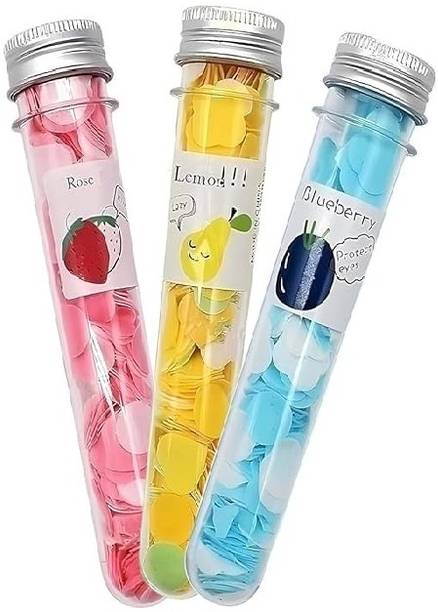 Freedy 3pc Scented Portable Tube Petals Paper Soap For Home,Travel,Skin Friendly