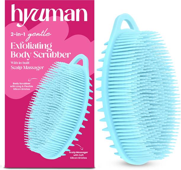 Hyuman 2-in-1 Silicone Body Scrubber & Scalp Massager for Bath & Exfoliation for women