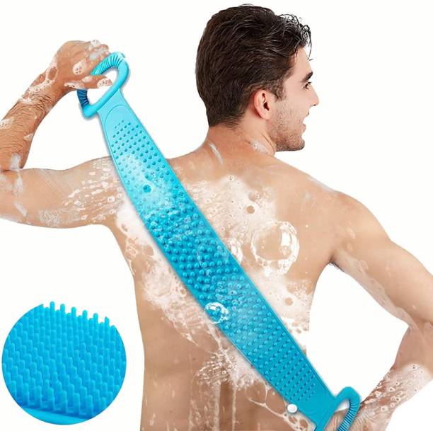 LICHEE Double Side Silicone Body Back Scrubber Bathing Brush Skin Deep Cleaning Massage