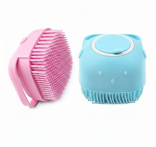 Apna Discount Mart Silicone Bath Brush with Soap Dispenser – Soft Scrubber for Kids, Adults & Pets