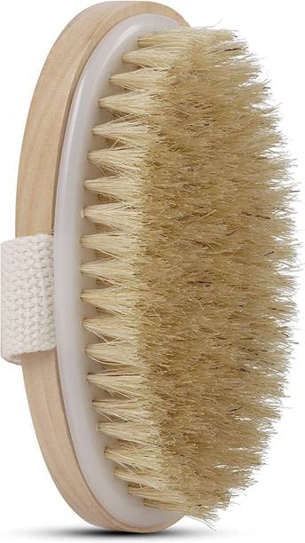 Timbuk2 Dry Body Brush Solid Wood Frame & Boar Hair Exfoliating Brush- Oval