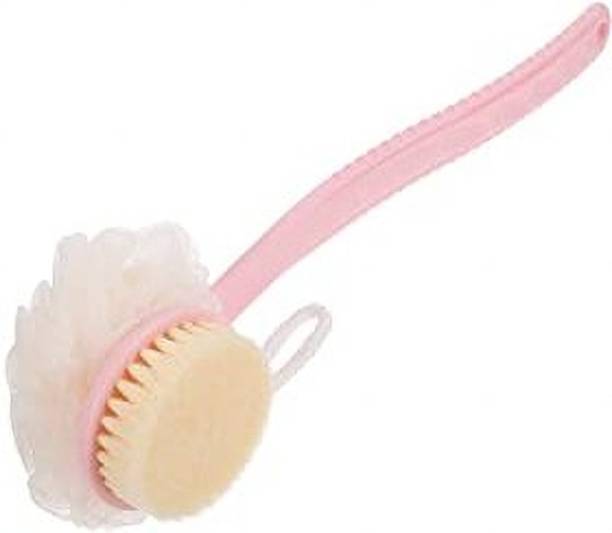 OPSUZY O-2 IN 1 Back Body Bath Brush with Bristles and Loofah Back Scrubber