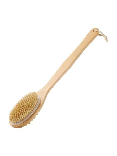 RURI Wooden 2-in-1 Long Handle Body Brush | For Skin Exfoliation and Massage