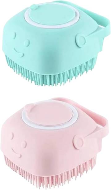 MAHNOOR ENTERPRISES Silicon body Scrubber bath brush with Liquid storage(Multicolour ,Pack of 2)