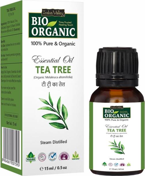 Indus Valley 100% Natural & Organic, Tea Tree Essential Oil & Dropper for Skin, Hair Care