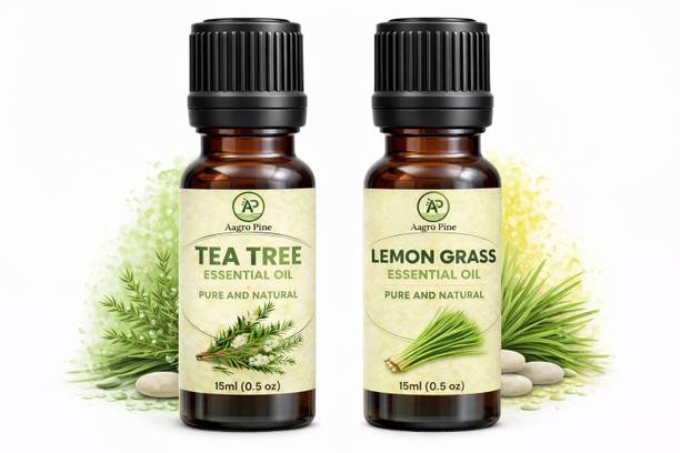 Aagro Pine Tea Tree Lemongrass Essential Oil Combo for Skin Fresh 30 ml