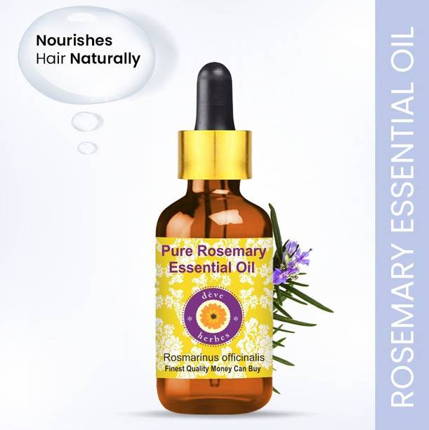 deve herbes Pure Rosemary Essential Oil (Rosmarinus officinalis) with Glass Dropper 10ml
