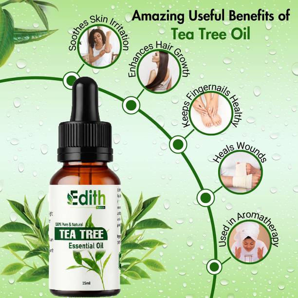 Edith Natural's Tea Tree Essential Oil For Face, Skin, Hair,Aroma