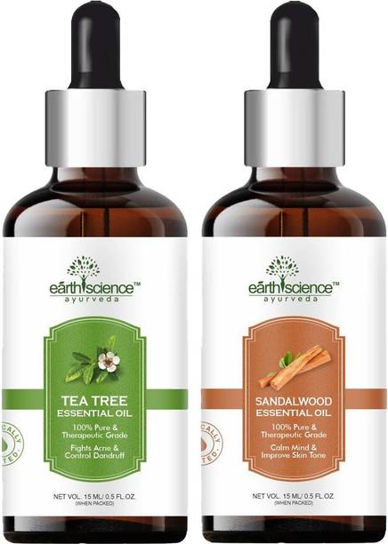 Earth Science Ayurveda Tea Tree & Sandalwood Essential Oil - Pure (Set of 2)