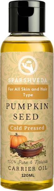 Sparshveda Pumpkin Seed Oil, Cold Pressed, 120ml, for Hair, Skin, Face Care & Massage 120 ml