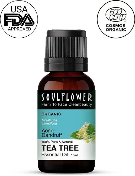 Soulflower Tea Tree Essential Oil | Hair Growth, Skin, Face Acne | Pure, Organic, Undiluted