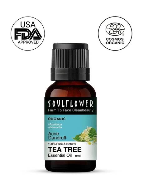 Soulflower Tea Tree Essential Oil | Hair Growth, Skin, Face Acne | Pure, Organic, Undiluted