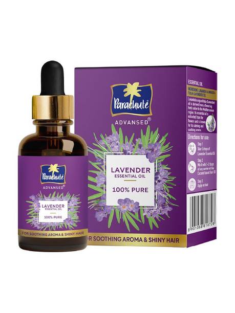 Parachute Advansed Lavender Essential Oil | 100% Pure | For long & thick hair | Soothing Aroma 14 ml