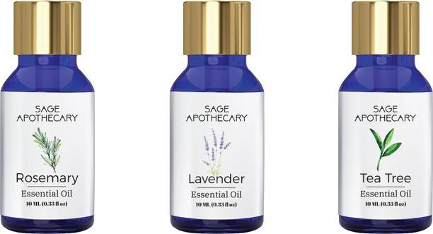 Sage Apothecary Essential Oil Combo 3 in 1 pack (Tea Tree, Lavender & Rosemary)│100% pure