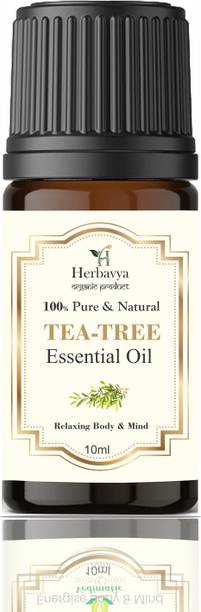 Herbavya 100% Natural & Organic Tea Tree Essential Oil & Dropper for Skin, Hair Car