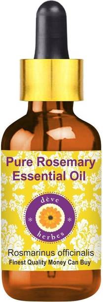 deve herbes Pure Rosemary Essential Oil (Rosmarinus officinalis) with Glass Dropper 100% Nat