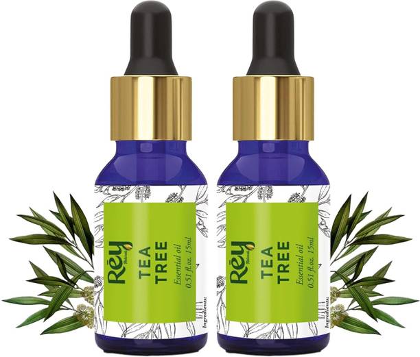 Rey Naturals Tea Tree Essential Oil - Pure, Organic, Undiluted | For Hair Growth, Skin, Acne