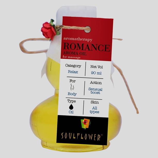 Soulflower Romance Aroma Massage Oil | Stress Relief | Relaxes Body | Nourish & Soften Skin