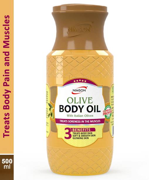 Nimson Olive Body Massage Oil with Italian Olives Treats Body Pain Muscles Smooth Skin
