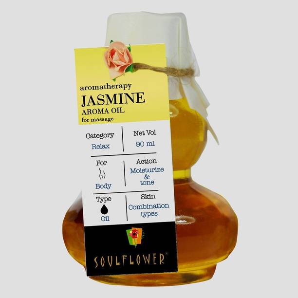 सोल्फ्लोवर जैस्मिन अरोमा मसाज ऑइल 90ml, त्वचा को सॉफ्ट करने के लिए, ट्रेड मसल्स को आराम देने, थकी हुई मसल्स को आराम देने के लिए,