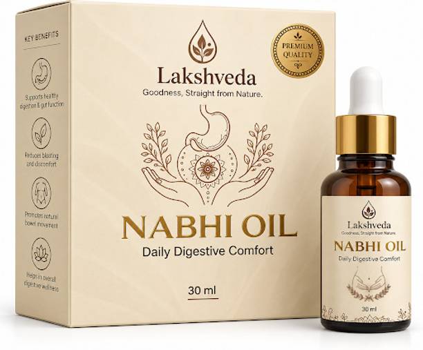 Lakshveda Digestion & Detox Nabhi Oil | Ayurvedic Navel Oil for Bloating, Gas & Acidity