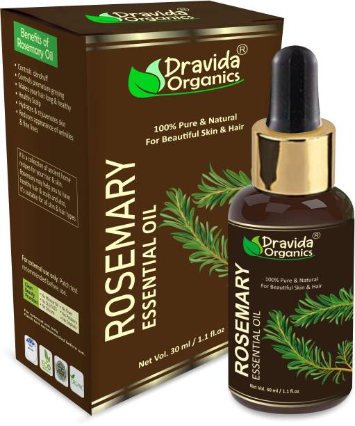 Dravida Organics Rosemary Essential Oil 100% Pure & Natural for Hair Growth, Skin, Anti Dandruff