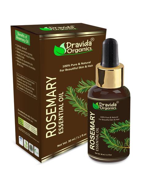 Dravida Organics Rosemary Essential Oil 100% Pure & Natural for Hair Growth, Skin, Anti Dandruff
