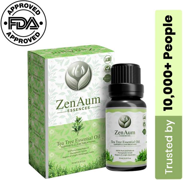 ZenAum Essences Tea Tree Essential Oil Aromatherapy & Massage Use|GMP, IFRA, ISO Certified- 15ml