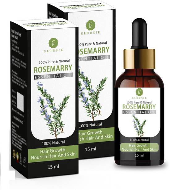 GLOWSIK Rosemary Essential Oil 30ml , 100% Pure & Organic For Skin , Acne & Hair Growth