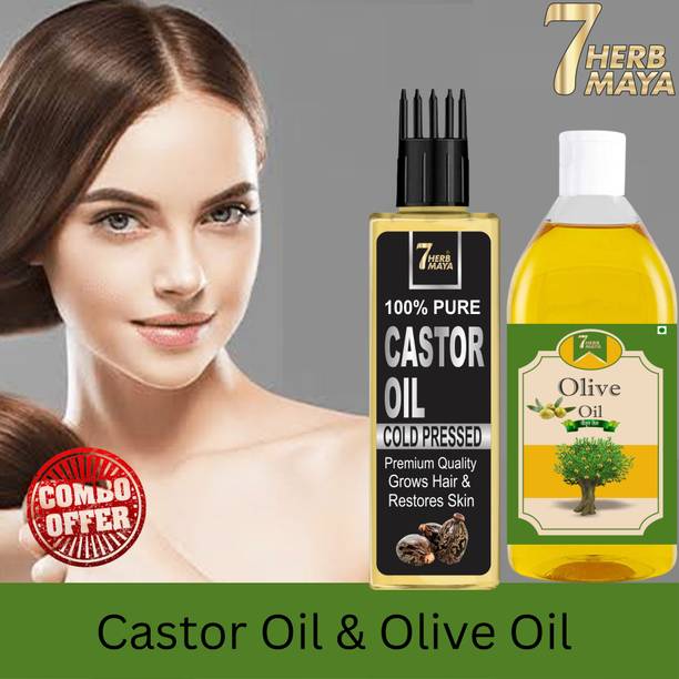 7Herbmaya Cold Pressed Extra Virgin Olive Oil with Castor Oil for baby Massage