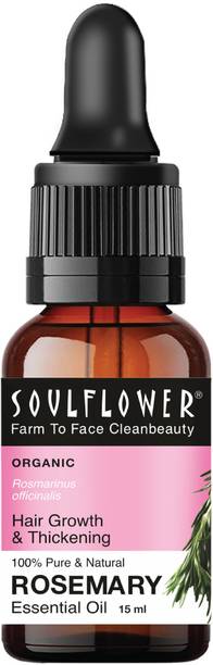 सोलफ्लावर Rosemary Essential Oil, 15ml, 100% Pure, Natural & Undiluted Re vitalizer for Hair Growth, Long, Shining & Strong Hair, Hydrating & Moisturising Skin, For Steam, Cough & Cold - Camphor Family