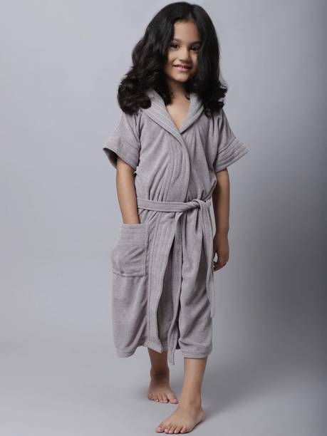 ELEVANTO Grey Medium Bath Robe
