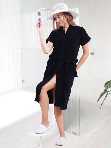 Fancy Steps Terry Cotton Bathrobes For Women Wearable Quick Dry Mag...