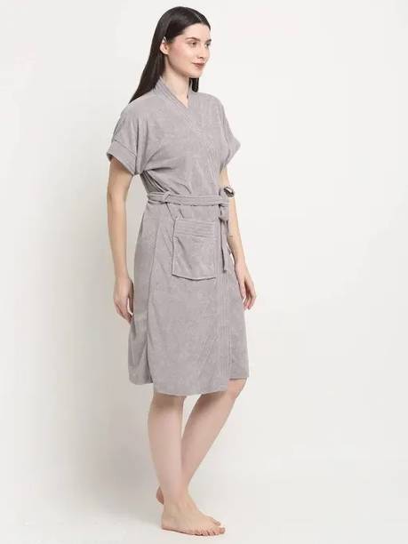 Fancy Steps Terry Cotton Bathrobes For Women Wearable Quick Dry Mag...