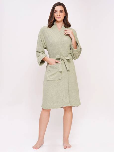पूरक हरा फ्री साइज बाथ रोब
