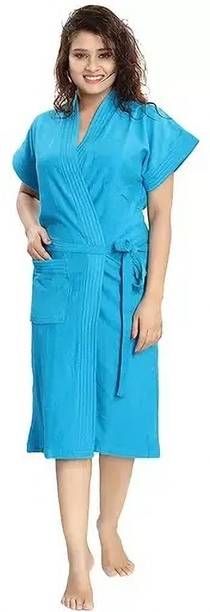 Fancy Steps Terry Cotton Bathrobes For Women Wearable Quick Dry Mag...