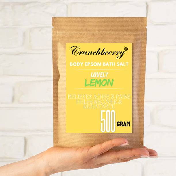 crunchbeerry LOVELY LEMON Epsom Bath Salt Crystal And Bath, For Muscle Relief, Aches & Pain.