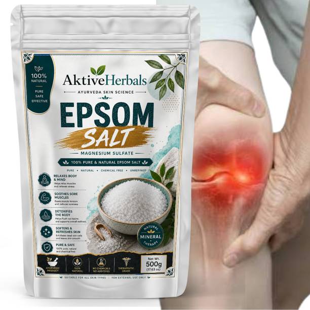 AktiveHerbals Pure Epsom Salt for Muscle Relaxation, Foot Soak & Bath Therapy