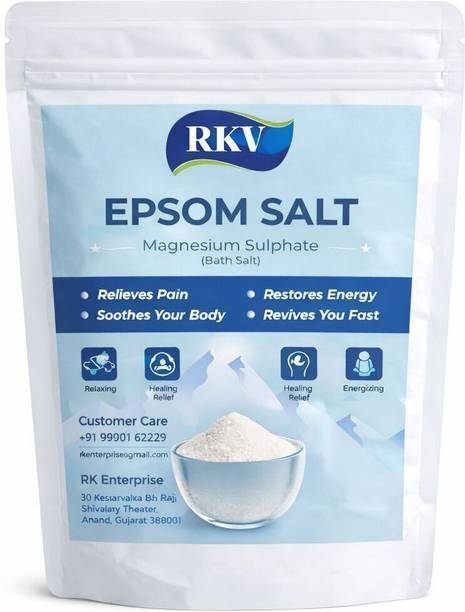 RKV Epsom Salt 1kg, Unscented Magnesium Sulfate USP Grade for Muscle Relaxation