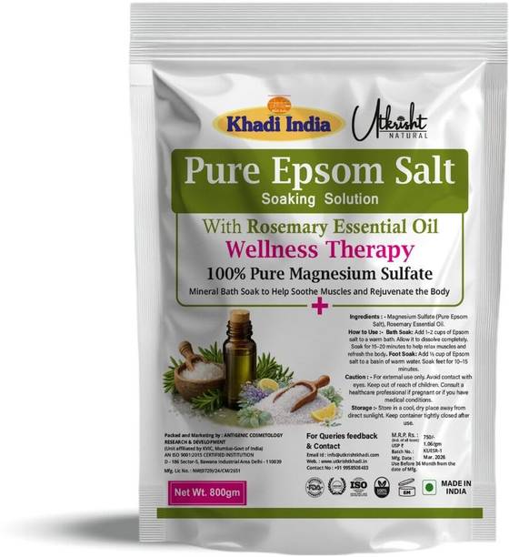 Utkrisht Khadi Epsom Bath Salt with Rosemary for Stress Relief & Muscle Relaxation