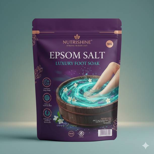 NUTRISHINE Epsom Salt 750gm Luxury Foot Soak For Muscle Relief, Relieves Aches Pain Relief